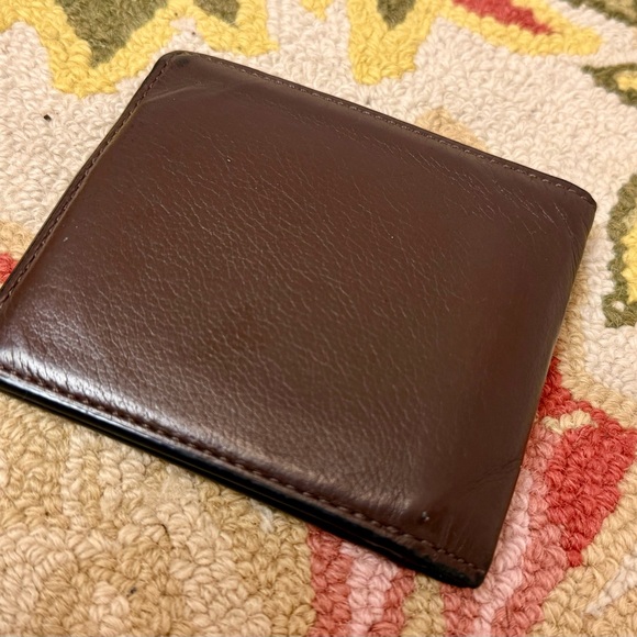 COACH Unisex Dark Brown Pebbled- Textured Leather Bifold Compact Wallet - Picture 7 of 16